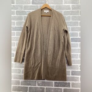 Pura Cashmere 100% Cashmere Long Open Front Duster Cardigan Sweater Size Medium